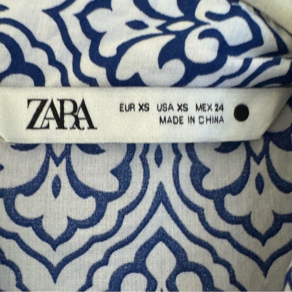 Zara Navy and White Floral Dress - Picture 5 of 5